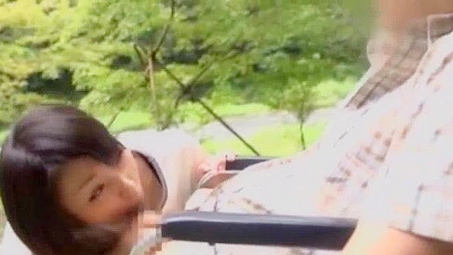 Jap slut's wild outdoor romp in JAV-inspired scene