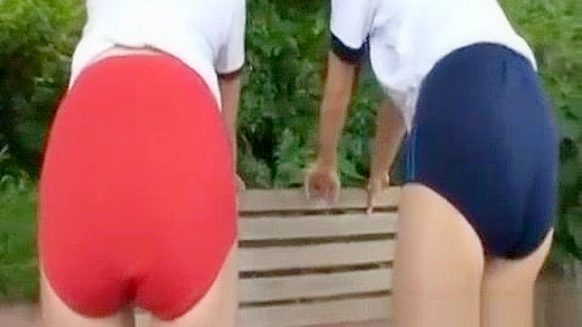 Jap porn stars take outdoor sex party to new heights in group fuckfest