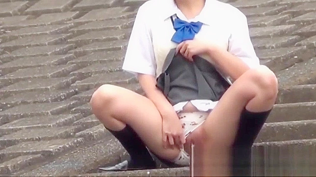 Jav Porn ~ Two Young Japanese Pupils go Head-to-Head in Outdoor Pissing Competition