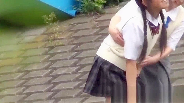 Jav Porn ~ Two Young Japanese Pupils go Head-to-Head in Outdoor Pissing Competition