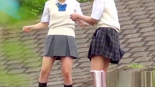 Jav Porn ~ Two Young Japanese Pupils go Head-to-Head in Outdoor Pissing Competition