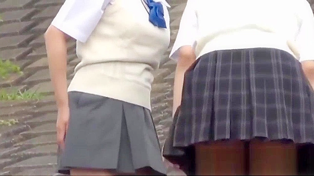 Jav Porn ~ Two Young Japanese Pupils go Head-to-Head in Outdoor Pissing Competition