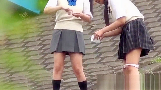 Jav Porn ~ Two Young Japanese Pupils go Head-to-Head in Outdoor Pissing Competition