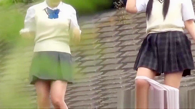 Jav Porn ~ Two Young Japanese Pupils go Head-to-Head in Outdoor Pissing Competition