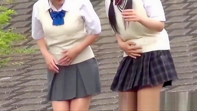 Jav Porn ~ Two Young Japanese Pupils go Head-to-Head in Outdoor Pissing Competition