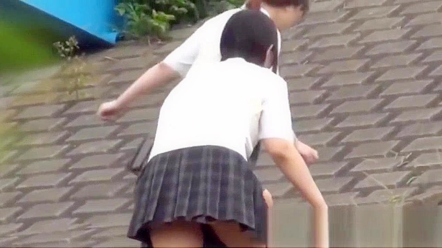 Jav Porn ~ Two Young Japanese Pupils go Head-to-Head in Outdoor Pissing Competition