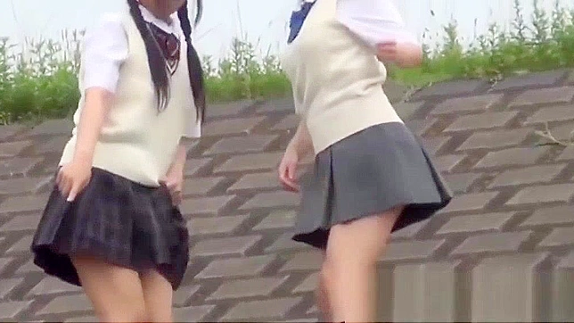 Jav Porn ~ Two Young Japanese Pupils go Head-to-Head in Outdoor Pissing Competition