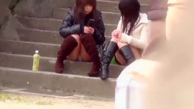 Jav Teen Flashes Panties and G-string in Public - Japanese Porn Video