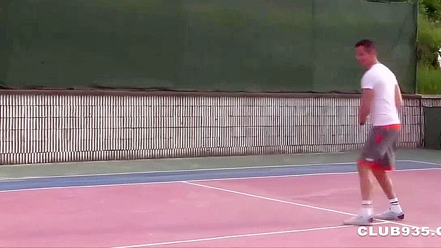 JAV Euro Chick Crashes A Tennis Game ~ Japanese Porn Video with Jap Scene