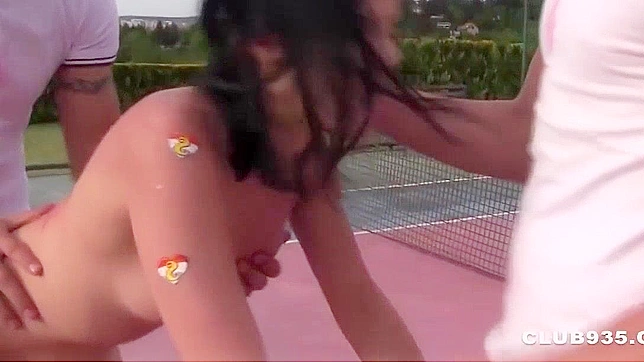 JAV Euro Chick Crashes A Tennis Game ~ Japanese Porn Video with Jap Scene