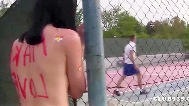 JAV Euro Chick Crashes A Tennis Game ~ Japanese Porn Video with Jap Scene