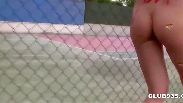 JAV Euro Chick Crashes A Tennis Game ~ Japanese Porn Video with Jap Scene