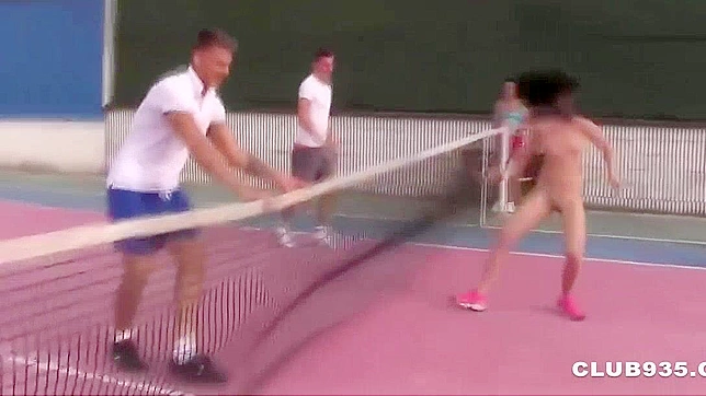 JAV Euro Chick Crashes A Tennis Game ~ Japanese Porn Video with Jap Scene