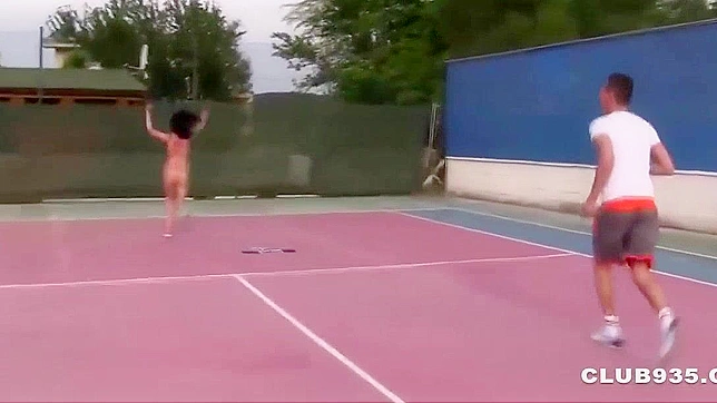 JAV Euro Chick Crashes A Tennis Game ~ Japanese Porn Video with Jap Scene