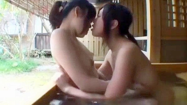 Jav Lesbian Foreplay in Japanese Onsen Bath ~ Subtitled Outdoor Pleasure