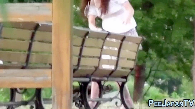 Japanese Whore Peeing in Public Park