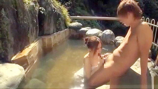 Jap Porn ~ Horny Jav Model Fucked in Outdoor Bath