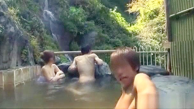 Jap Porn ~ Horny Jav Model Fucked in Outdoor Bath