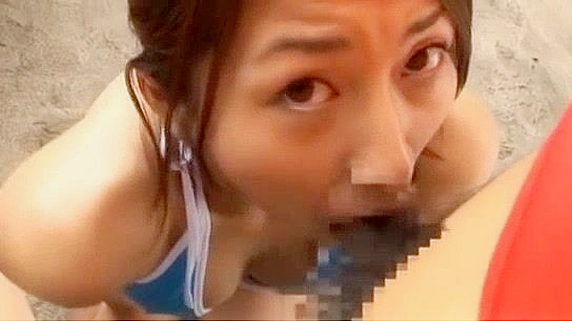 Jav Pornstar Rika Asao in Hot Beach Volleyball Action, Gets Mouthful of Spunk