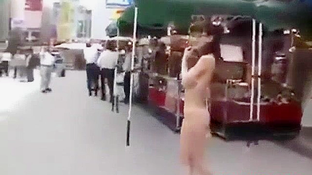 Japanese Beauty Walks Semi-Nude in Tokyo Street - HD Video