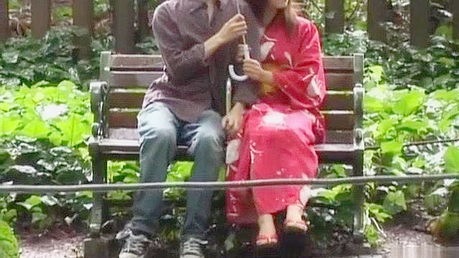 Jav Porn Video ~ Asian Babe in Kimono Enjoys Outdoor Fun