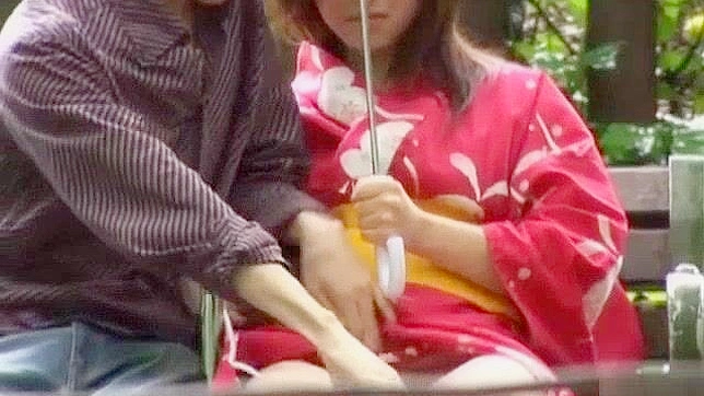 Jav Porn Video ~ Asian Babe in Kimono Enjoys Outdoor Fun