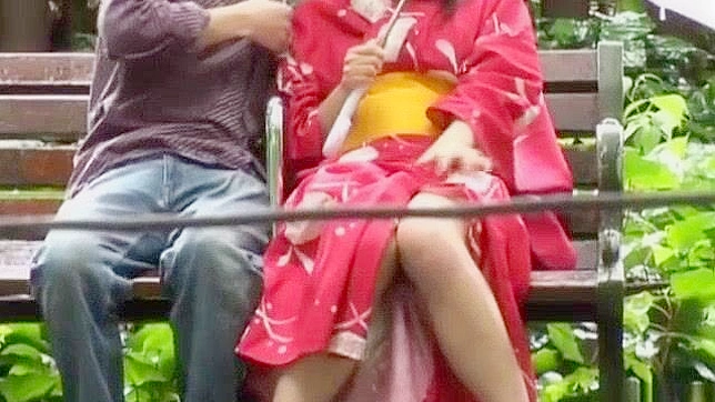 Jav Porn Video ~ Asian Babe in Kimono Enjoys Outdoor Fun
