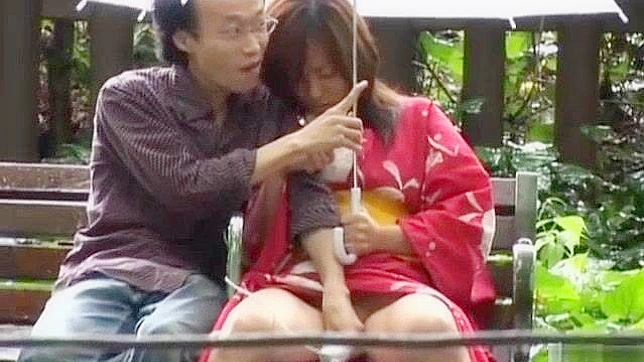 Jav Porn Video ~ Asian Babe in Kimono Enjoys Outdoor Fun