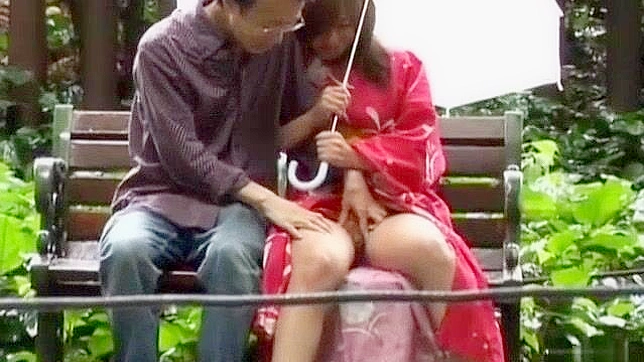 Jav Porn Video ~ Asian Babe in Kimono Enjoys Outdoor Fun