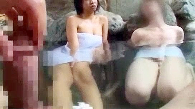 Japanese AV Model in Naughty Outdoor Bath Scene