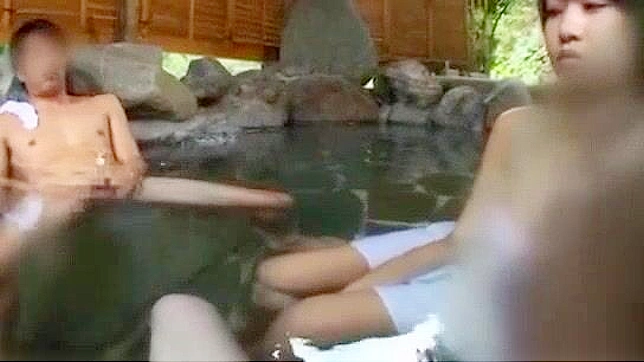 Japanese AV Model in Naughty Outdoor Bath Scene