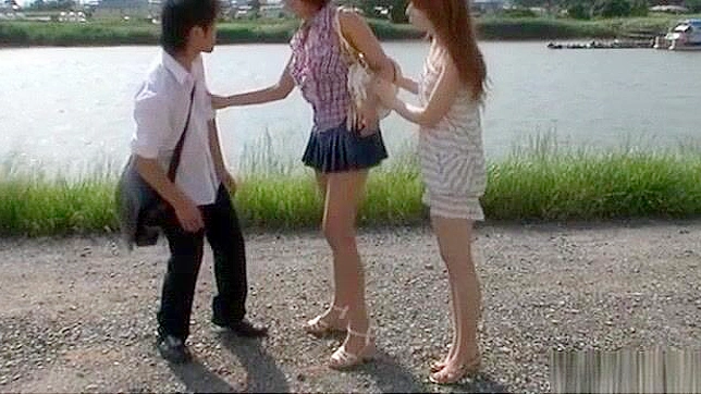 Jav HD Porn ~ Anje Hoshi and Horny Friend Asian Hotties in Outdoor Threesome