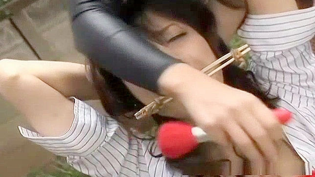 Japanese Beauty Hogtied Outdoors with Toy Play - Exclusive JAV Clip!