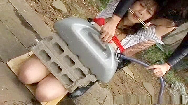 Japanese Beauty Hogtied Outdoors with Toy Play - Exclusive JAV Clip!