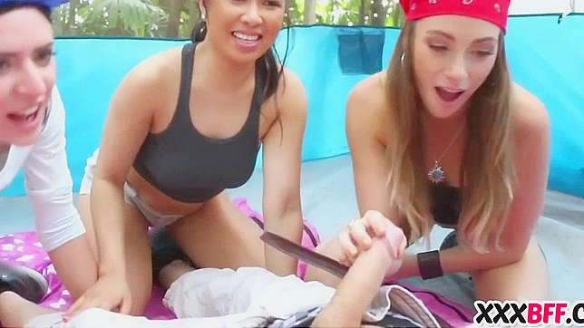 Jav Babes Sharing a Dick While Camping in Japan