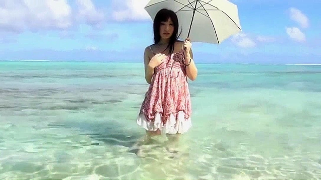 Jav Ayame's Ocean Tease ~ Japanese Beauty's Sensual Beach Encounter