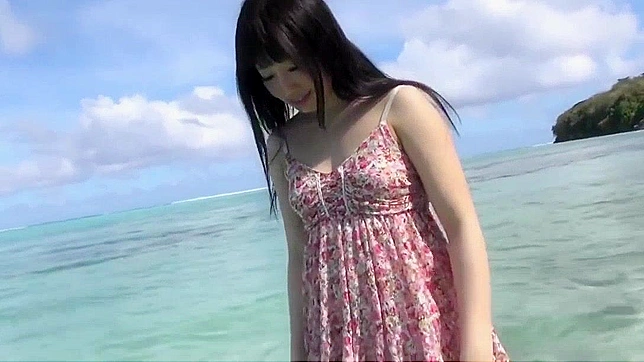 Jav Ayame's Ocean Tease ~ Japanese Beauty's Sensual Beach Encounter