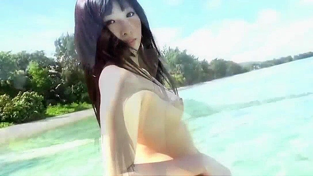 Jav Ayame's Ocean Tease ~ Japanese Beauty's Sensual Beach Encounter