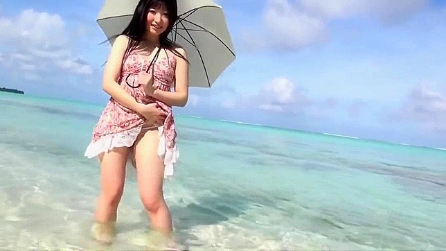 Jav Ayame's Ocean Tease ~ Japanese Beauty's Sensual Beach Encounter