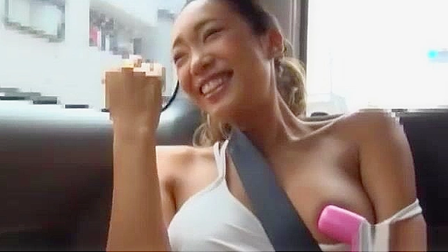 Jav cosplay slut Shien Fujimoto gets dp'd in car, hot Japanese car sex