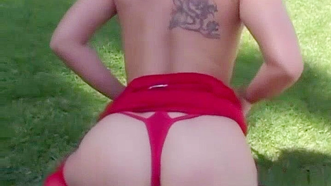 Dressed in red thong Roxy Jezel has ass fucked hard