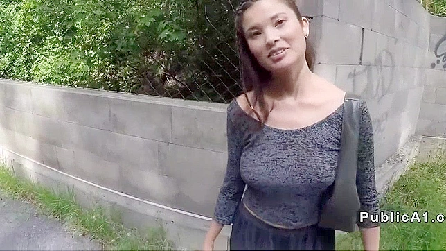 Japanese Babe With Natural Huge Tits goes Wild Outdoor
