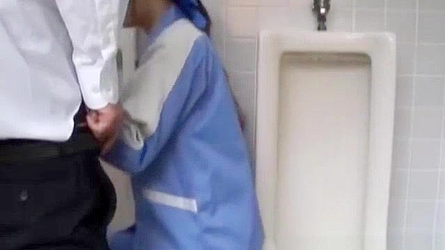 Jav Porn Video ~ Asian Beauty Cleaning the Men's Room in Part 2