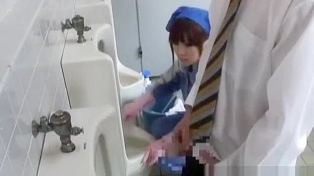 Jav Porn Video ~ Asian Beauty Cleaning the Men's Room in Part 2