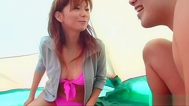 Japanese MILF Aki Katase in Hot Beach Sex with Big Cock