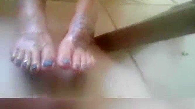 Japanese Oily Foot Tease w Quick Footjob ~ JAV Porn Video