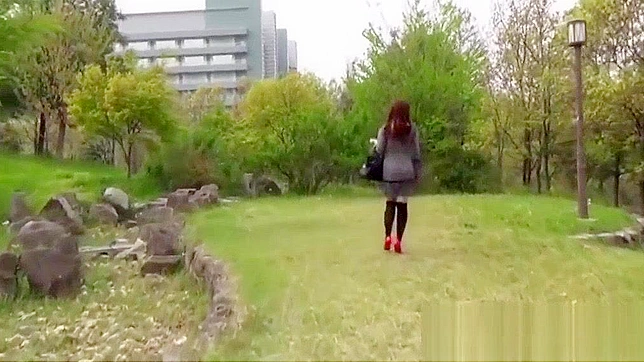 Jav Porn ~ Japanese Redhead Blows POV Dick in the Park