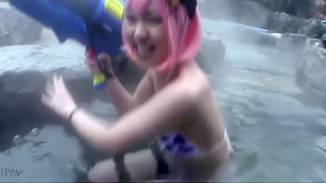 Japanese Cosplay Open-air Bath Sex with Jav Star in School-live!