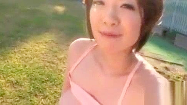 Jap MILF Gets Pounded in Public by Creamy White Cock