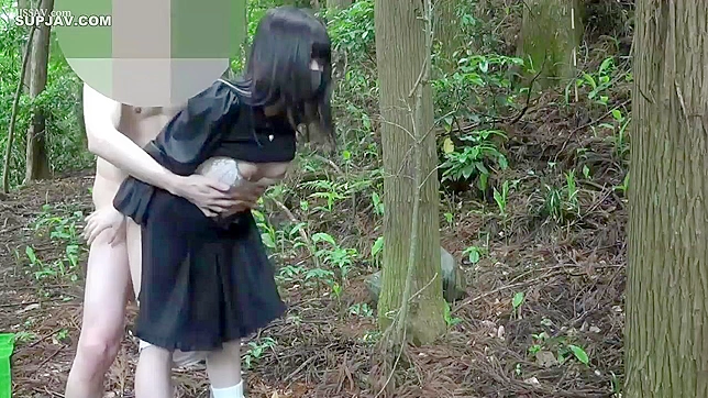 Horny Japanese Schoolgirl Flashes Her Wet Pussy by the Lake